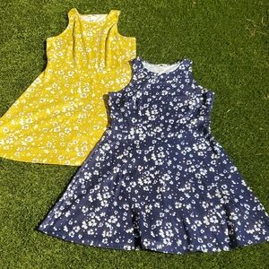 H&M Casual Dresses in Sunny Yellow and Navy Blue Size Large